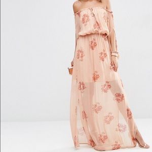 ASOS Tall Off Shoulder Maxi Dress